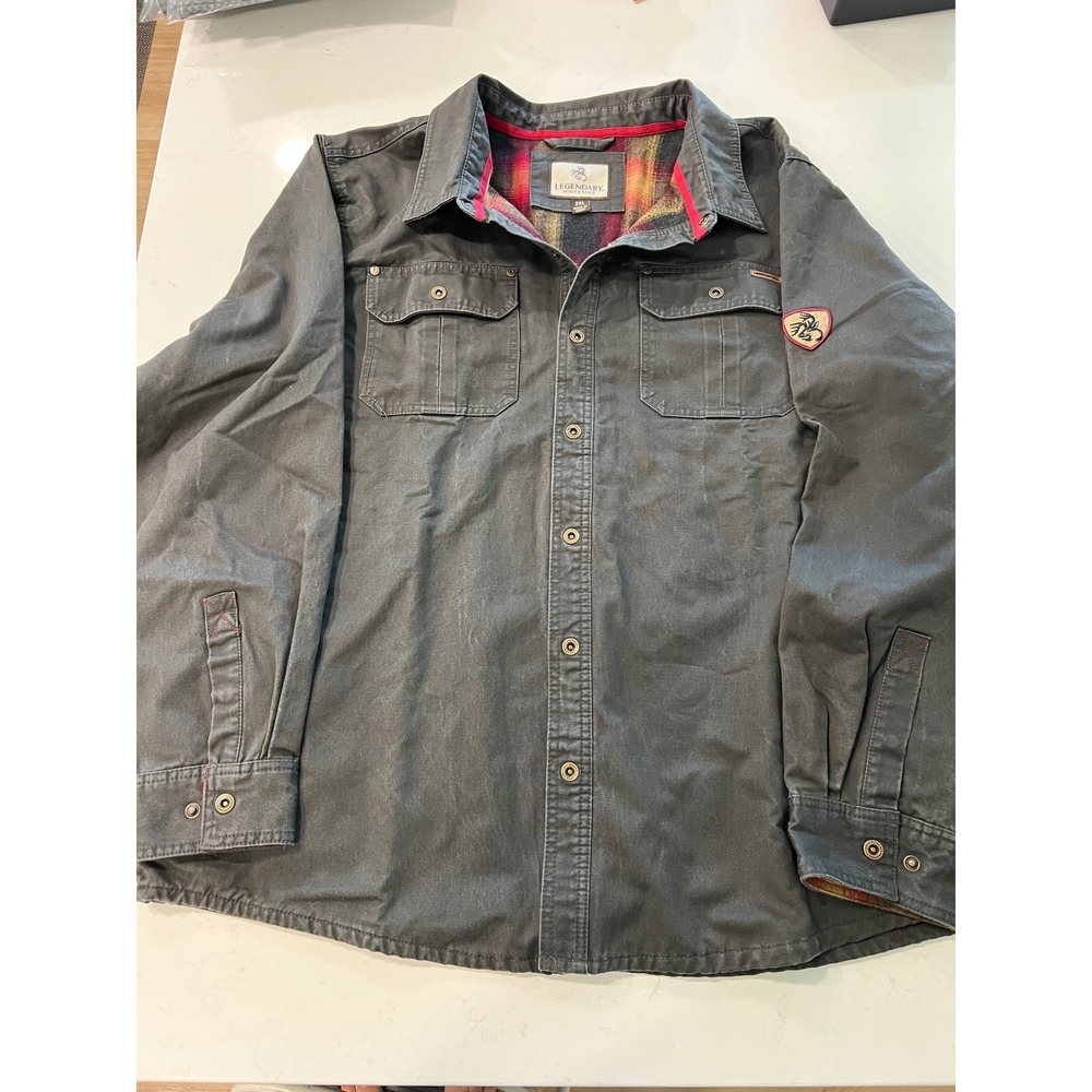 Legendary Whitetails Mens 2XL Journeyman Shirt Jacket Gray Plaid